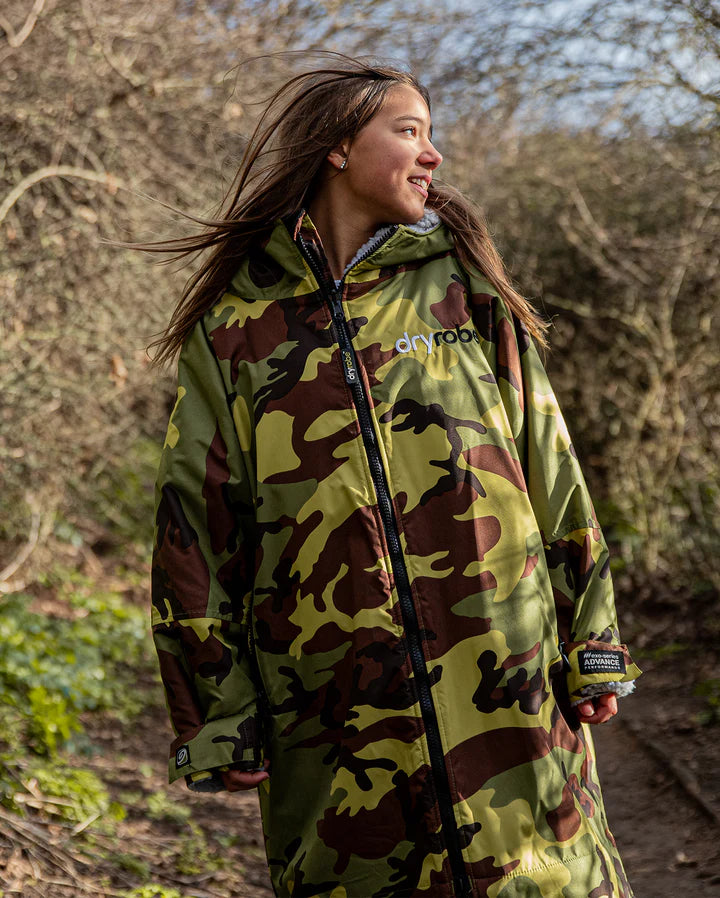 Dryrobe® Camo Grey Kids Advance Changing Robe