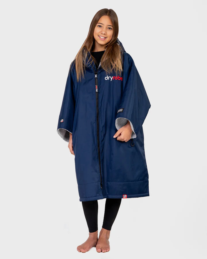 Dryrobe® Navy Grey Easy-Fit Kids Advance Changing Robe