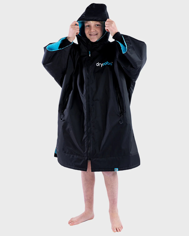 Dryrobe® Black Blue Easy-Fit Kids Advance Changing Robe