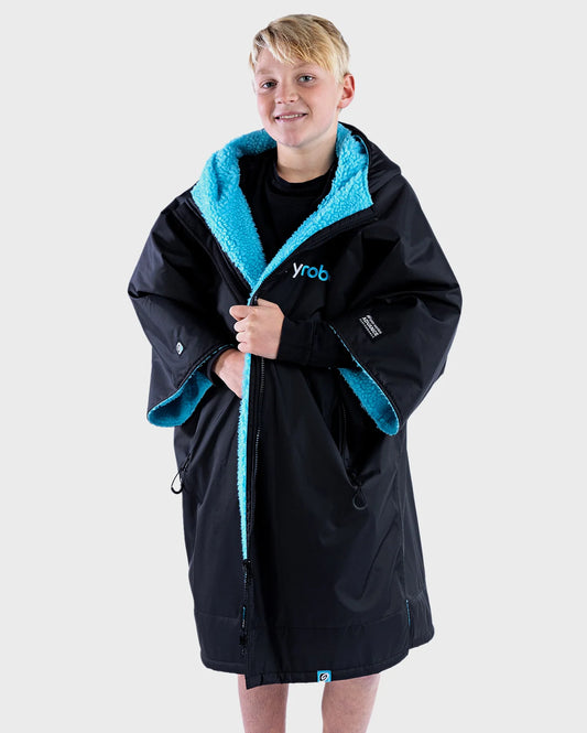 Dryrobe® Black Blue Easy-Fit Kids Advance Changing Robe