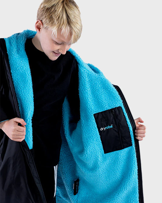 Dryrobe® Black Blue Easy-Fit Kids Advance Changing Robe