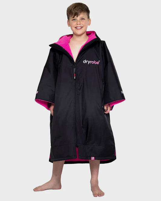 Dryrobe® Black Pink Easy-Fit Kids Advance Changing Robe