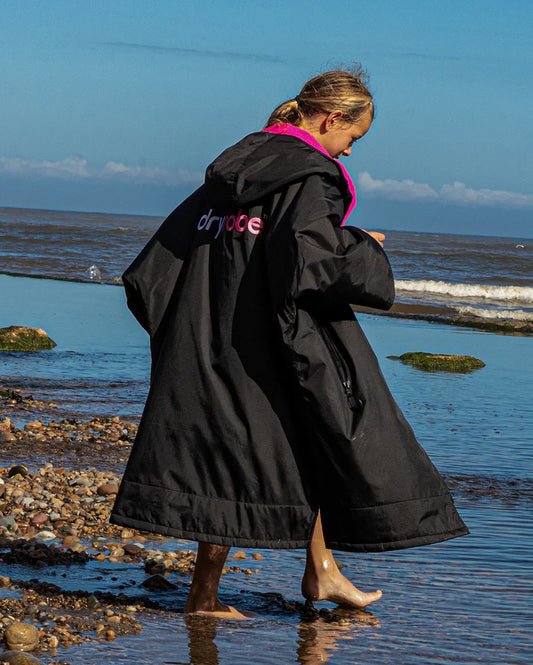 Dryrobe® Black Pink Easy-Fit Kids Advance Changing Robe