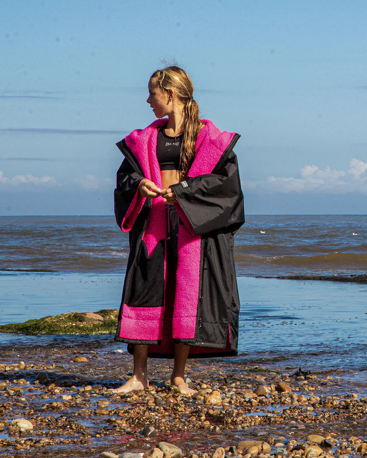 Dryrobe® Black Pink Easy-Fit Kids Advance Changing Robe