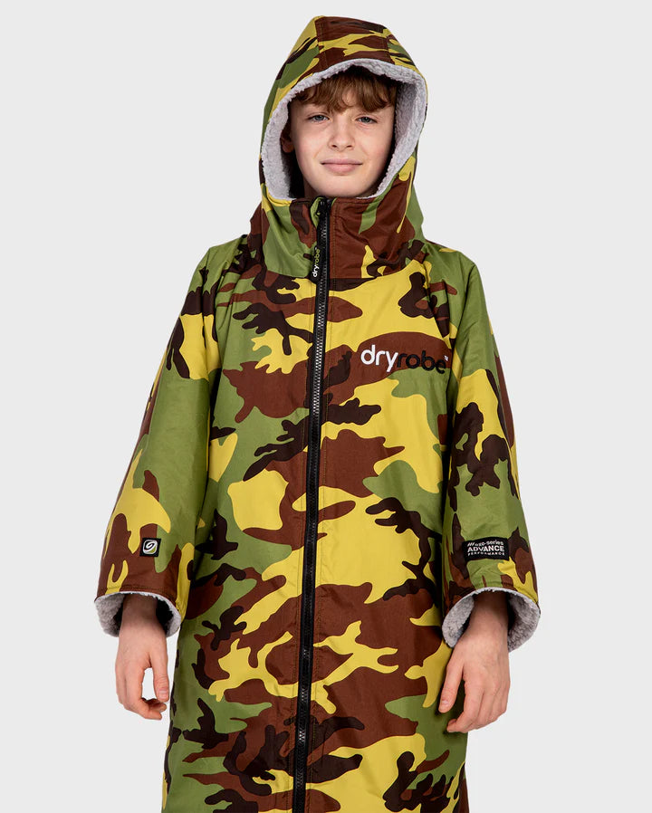 Dryrobe® Camo Grey Easy-Fit Kids Advance Changing Robe