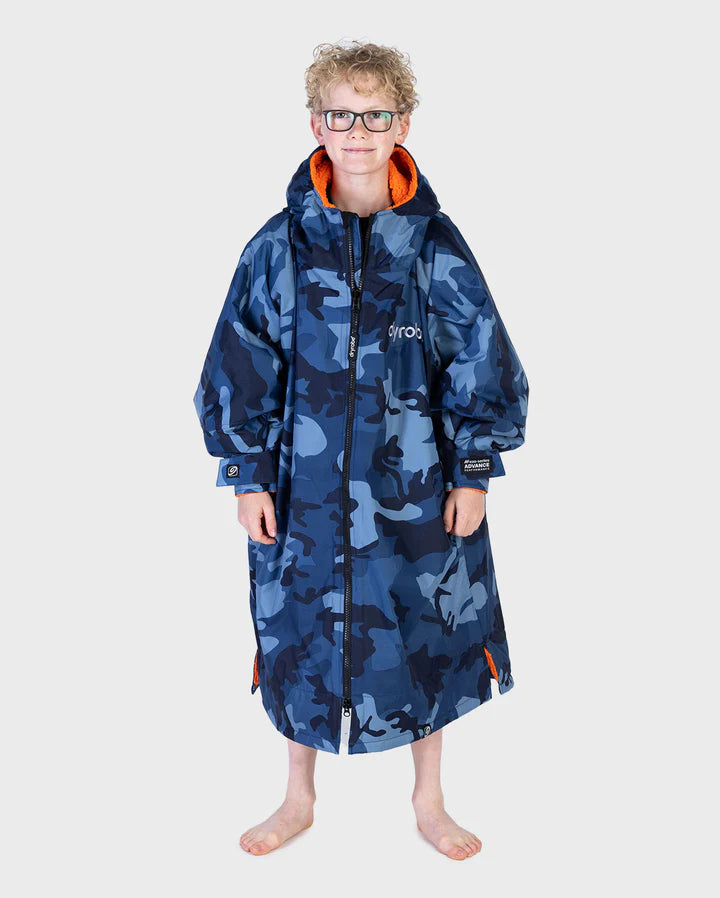 Dryrobe® Blue Camo Orange Kids Advance Changing Robe