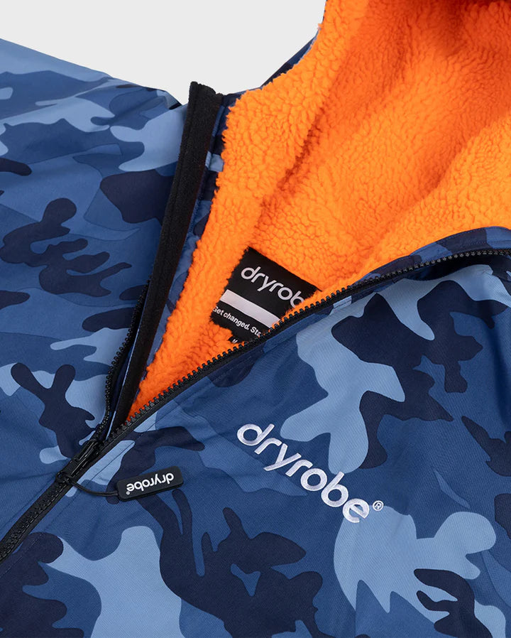 Dryrobe® Blue Camo Orange Kids Advance Changing Robe