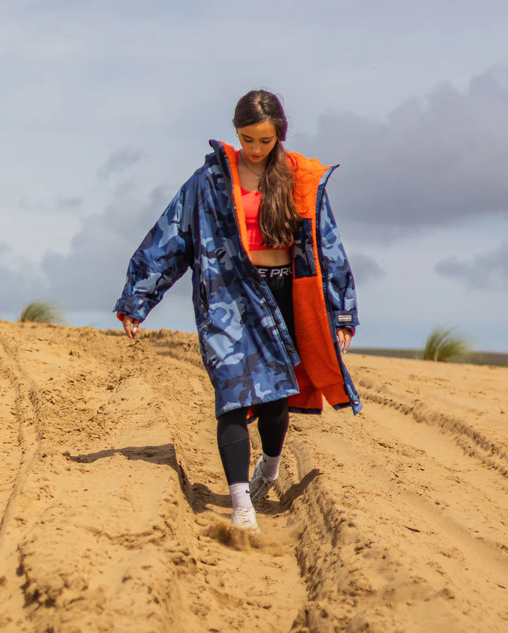 Dryrobe® Blue Camo Orange Kids Advance Changing Robe