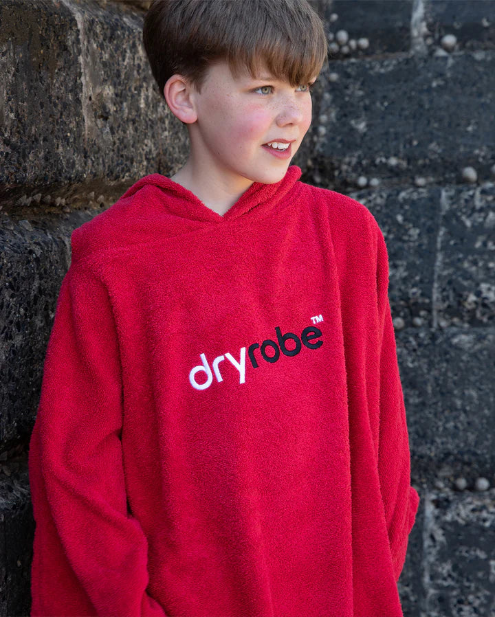 Dryrobe® Red Kids Organic Towel Changing Robe