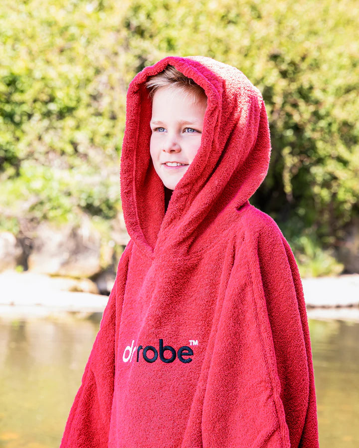 Dryrobe® Red Kids Organic Towel Changing Robe