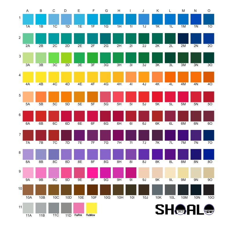 Material Colour Chart – Waterpoloshop