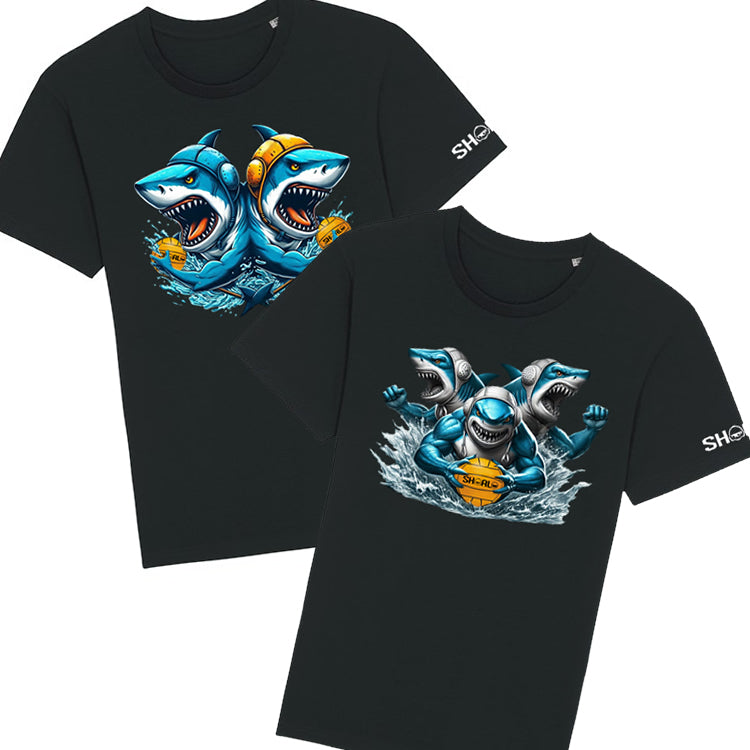 SHOALO - Sharks Premium Organic Cotton Unisex T-Shirt - 2 PACK