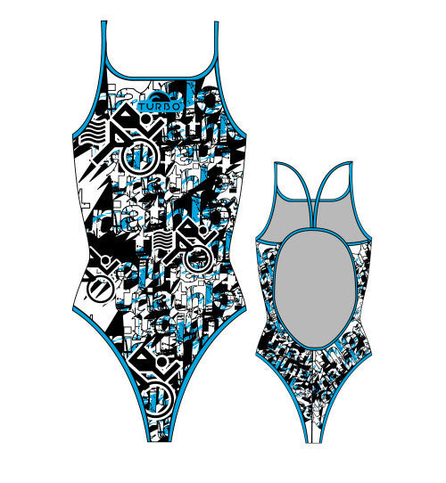 TURBO - 895032-0906 - Thin Strap Womens Swimsuit / Swimwear / Costume - Swimming