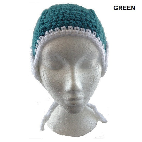 Green - H2OTOGS Customised - Water Polo Crocheted / Knitted Babies Cap - Green Front