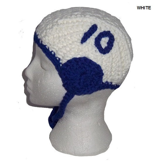 White - H2OTOGS Customised - Water Polo Crocheted / Knitted Babies Cap / Hat
