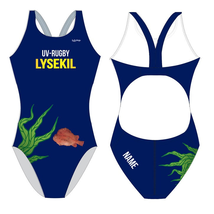 SHOALO Customised - Lysekil Underwater Rugby Womens Bladeback Swimsuit - Blue