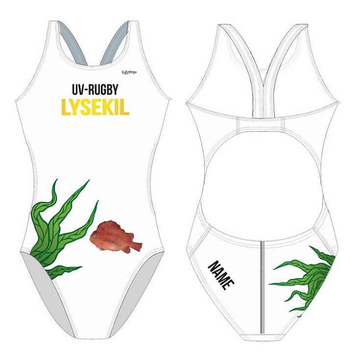SHOALO Customised - Lysekil Underwater Rugby Womens Bladeback Swimsuit - White