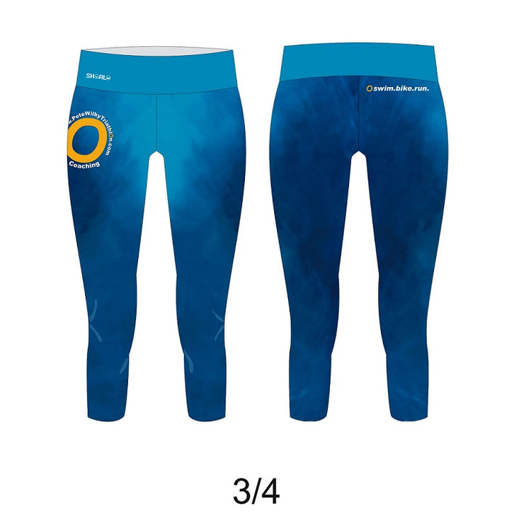 SHOALO Customised - Womens Pete Wilby's Triathlon 3/4 Length Cropped / Crop / Capri - Tights / Leggings