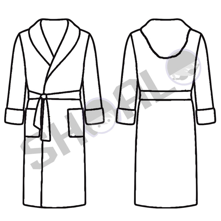 SHOALO Custom Design - Unisex Hooded MICROFIBRE Bathrobe / Robe