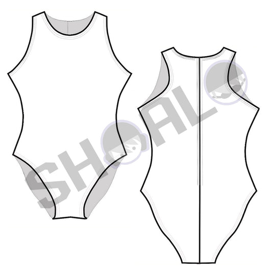 SHOALO Custom Design - Womens Water Polo Zipback Swimsuit