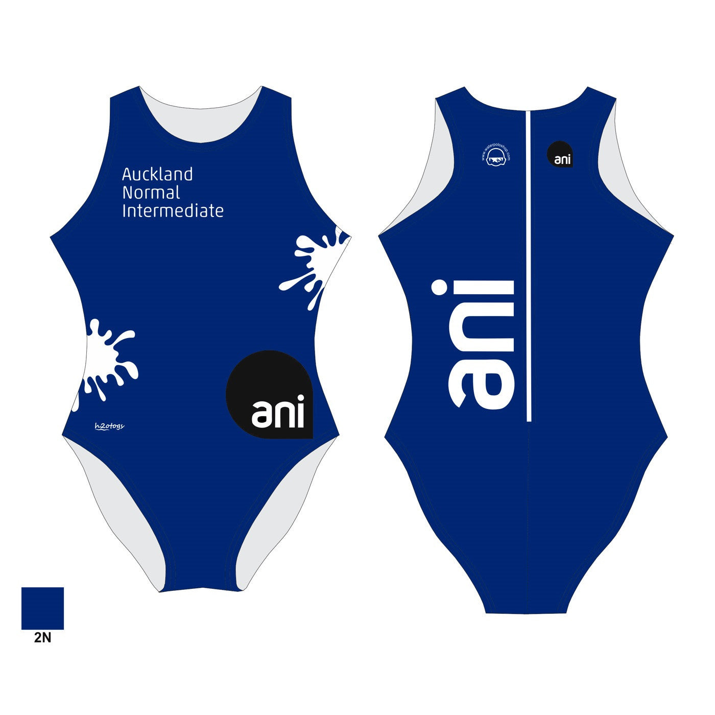 H2OTOGS Customised - Auckland Normal Intermediate (ANI) Womens Water Polo Suits
