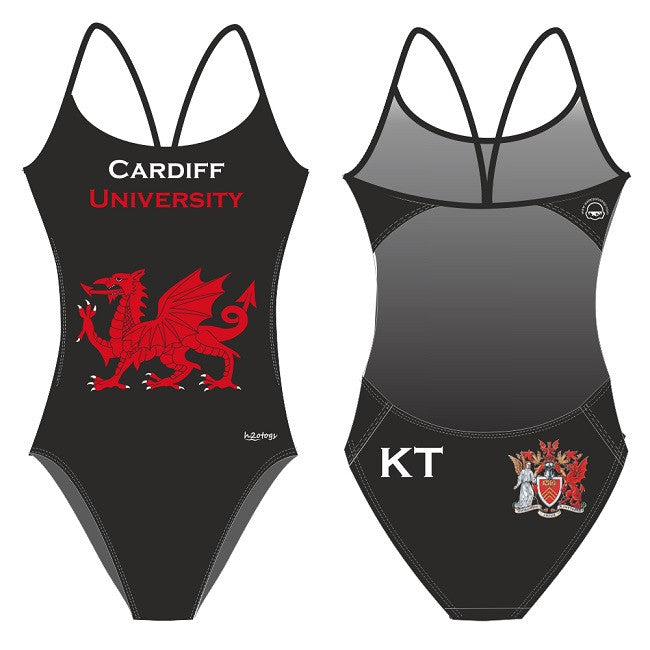 Waterpoloshop - SHOALO Customised - Cardiff Uni Womens Openback Swimsuit + INITIALS