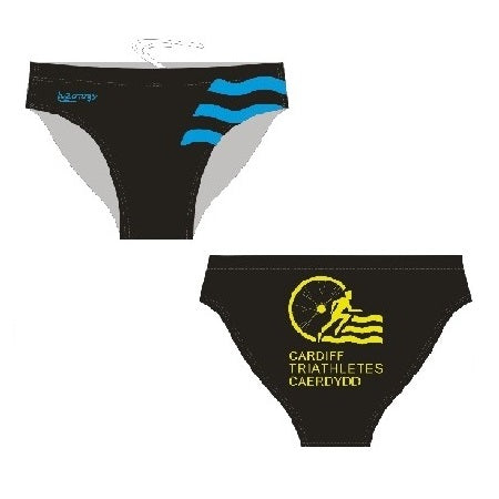 H2OTOGS Customised - Cardiff Triathletes - Triathlon Caerdydd Mens Swim Briefs
