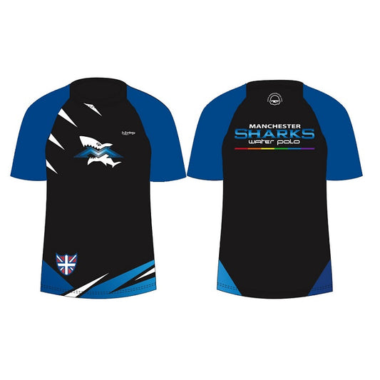 SHOALO Customised - Manchester Sharks Unisex MESH T-Shirt / Tee / TShirt