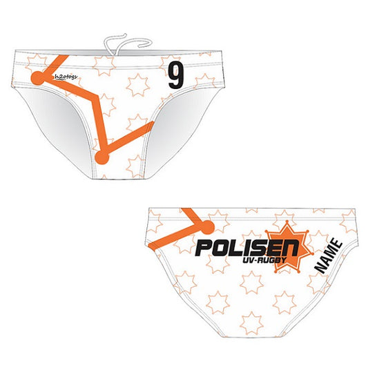 SHOALO Customised - Polisen UWR Mens Water Polo Suits + NAME + NUMBER - White