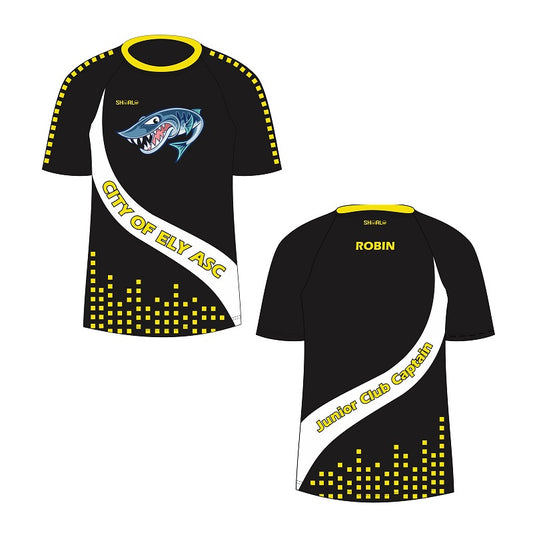 SHOALO Customised - City of Ely Unisex MESH T-Shirt (Childrens) + NAME (JUNIOR CLUB CAPTAIN)