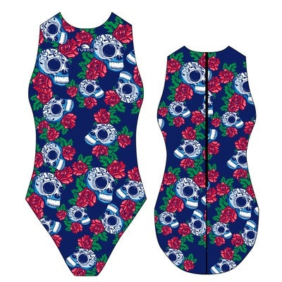 TURBO Roses 26 Skulls - 89844 - Womens Water Polo Suits / Costume