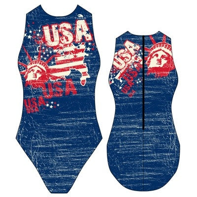 TURBO USA Vintage Map 2013 - 89905 - Womens Water Polo Suits / Costume