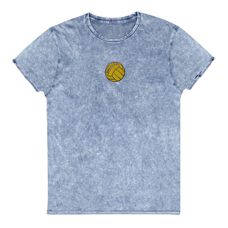 SHOALO Embroidered Water Polo Ball - Men's Denim Style T-Shirt